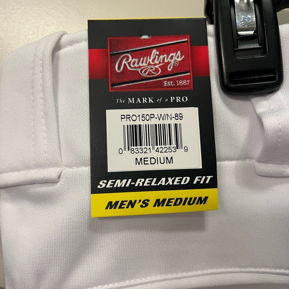 Rawlings White Men's Medium Baseball Pants